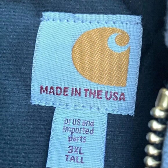 Carhartt Mens Gray Canvas Quilt Lined Hooded Duck Coat Jacket Sz 3XL - Picture 3 of 6